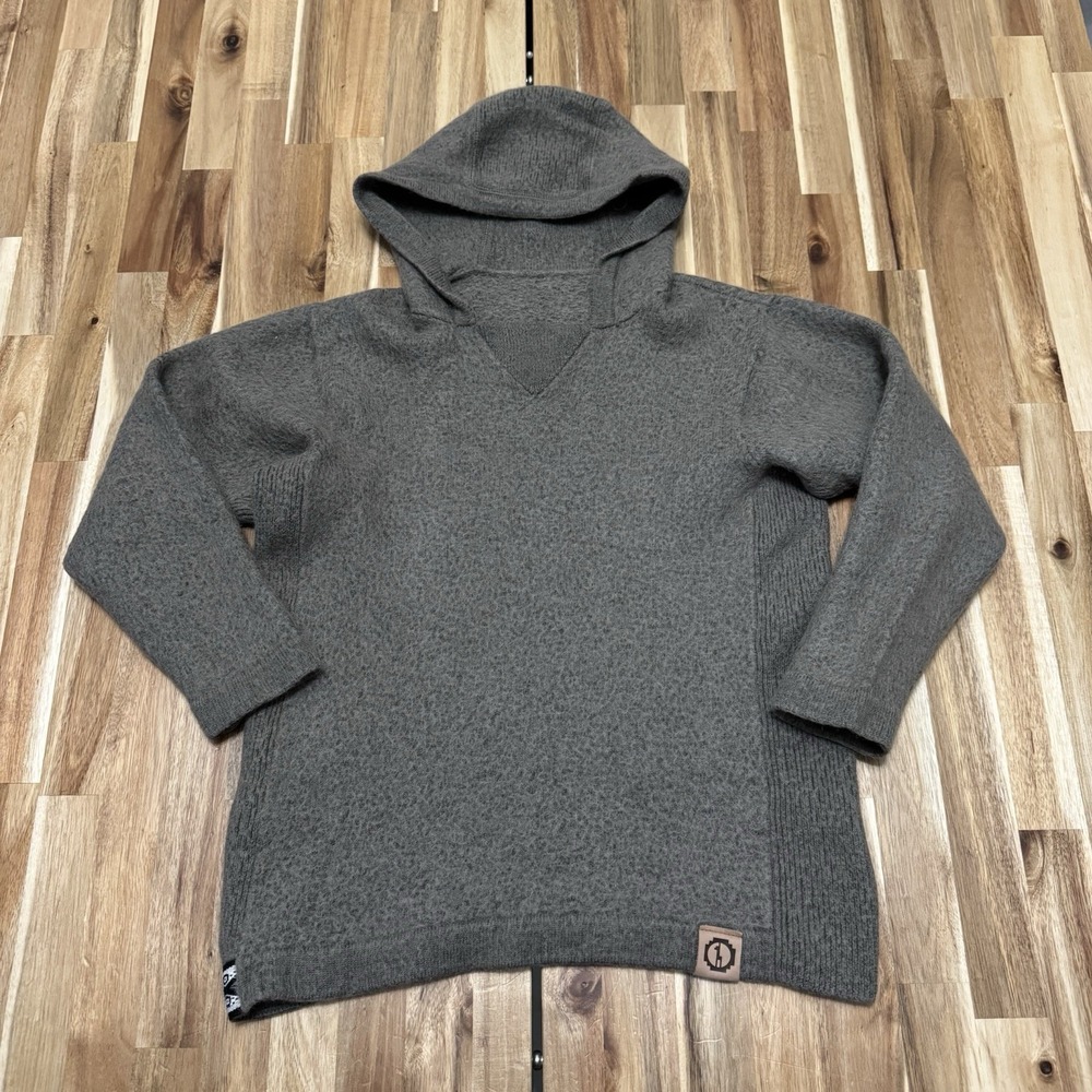 PAKA Hoodie Womens XS Gray Royal Alpaca Wool Handmade Pullover Hooded Sweater
